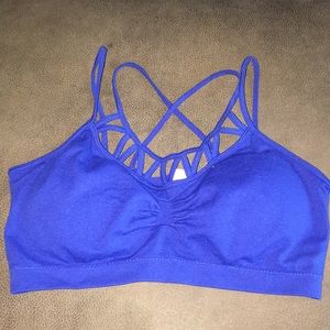 Strappy bandeau removable pads crisscross back